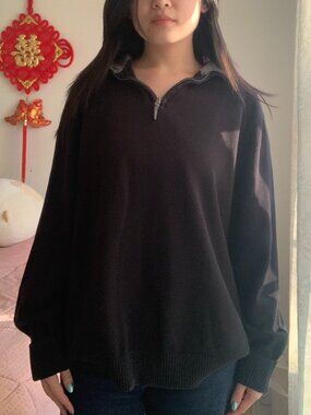 Nautica Black Quarter-Zip Sweater